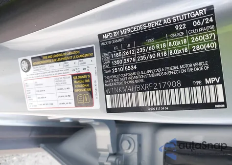 2024 Mercedes-Benz Glc 300 4Matic Suv from USA, damaged, VIN W1NKM4HBXRF217908